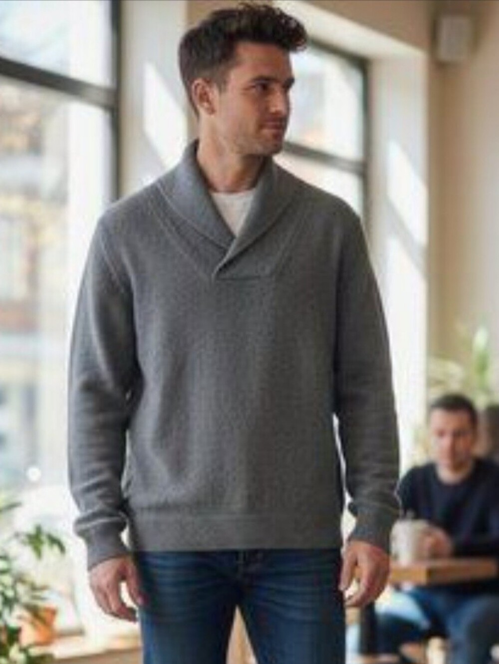 Michael Kors 💯 Wool Men's Charcoal Ribbed Turtleneck Sweater